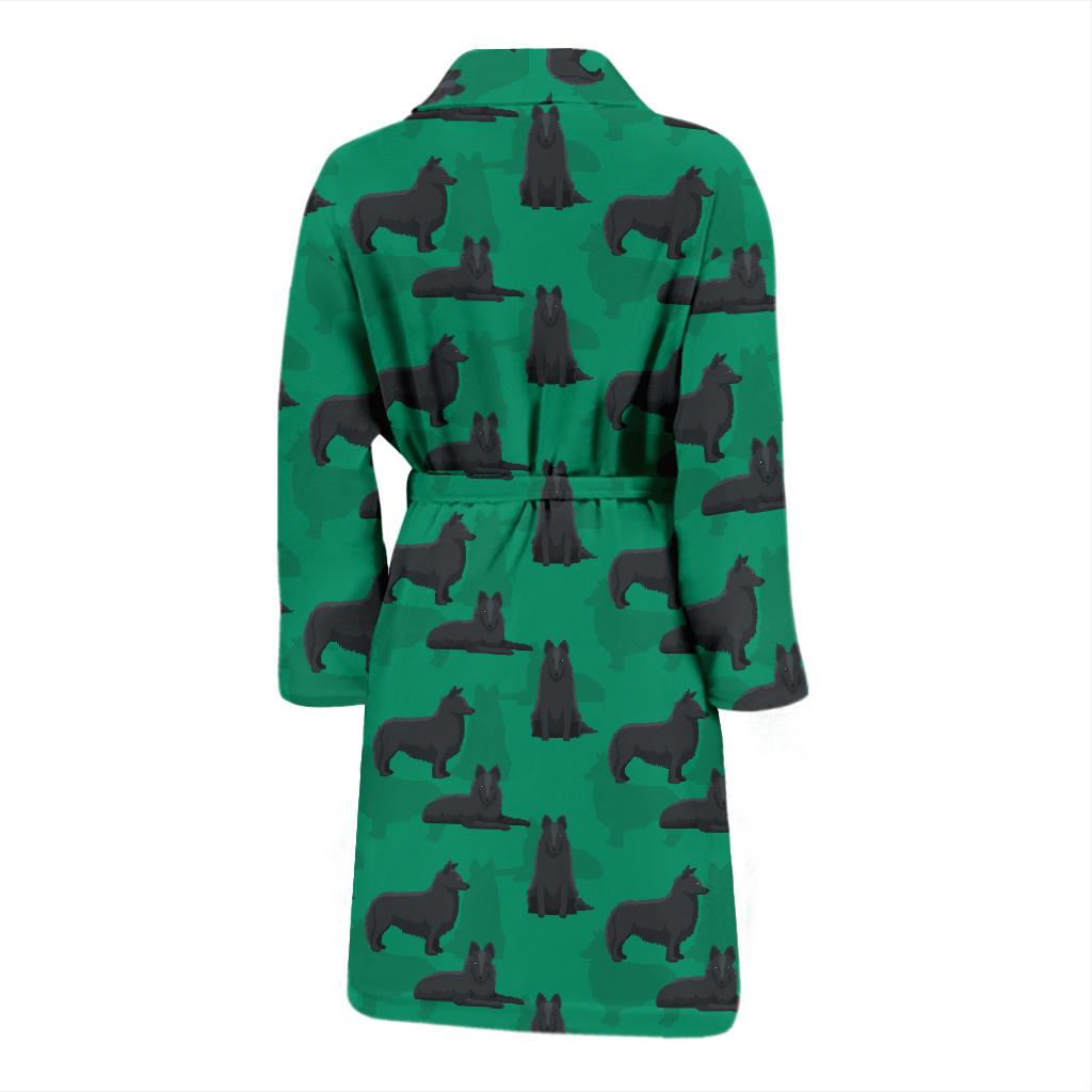 Belgian Sheepdog Pattern Print Design 01 Men Bathrobe-JORJUNE.COM
