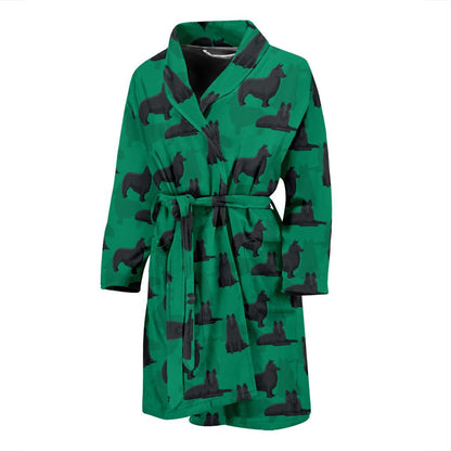 Belgian Sheepdog Pattern Print Design 01 Men Bathrobe-JORJUNE.COM