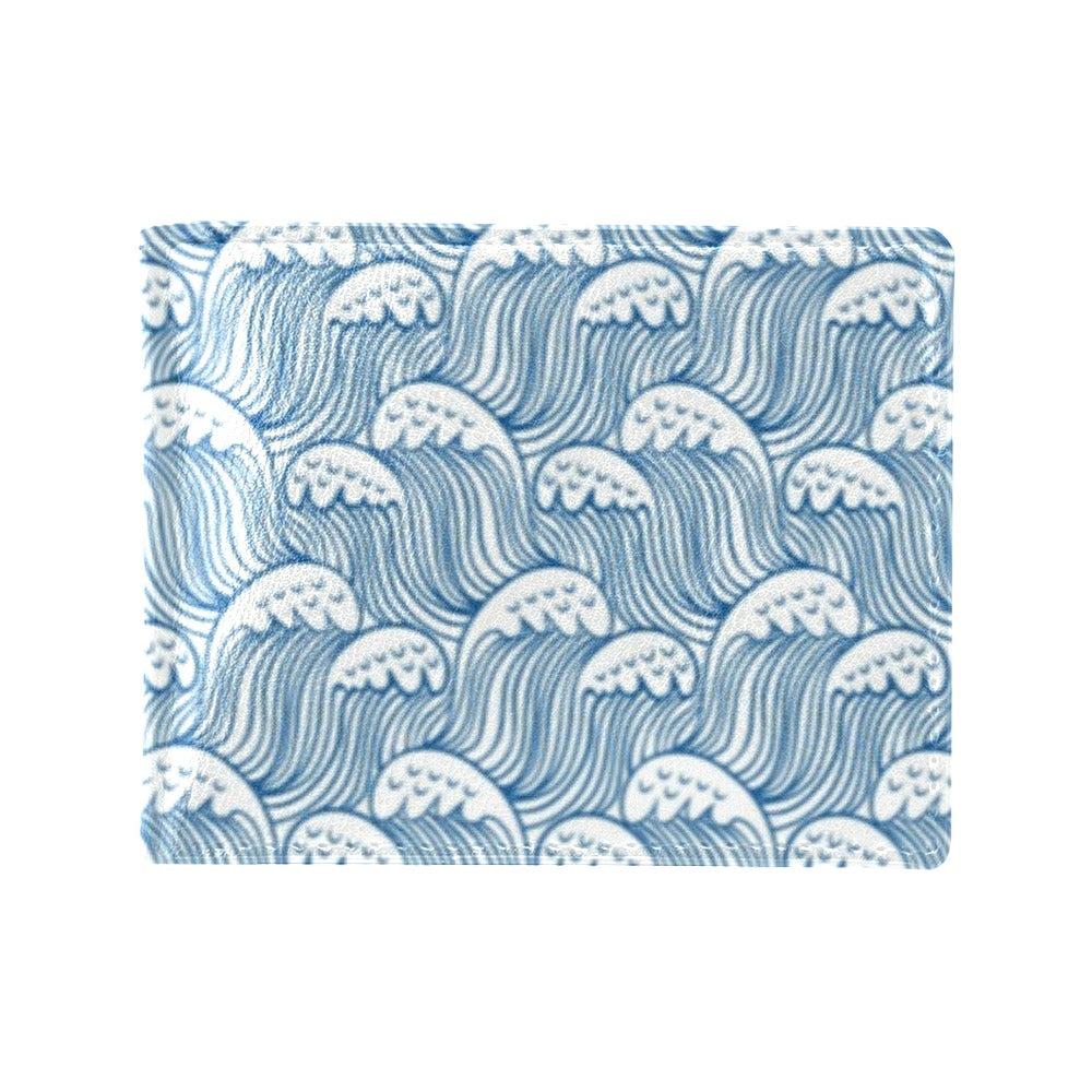 Wave Print Design LKS306 Men's ID Card Wallet