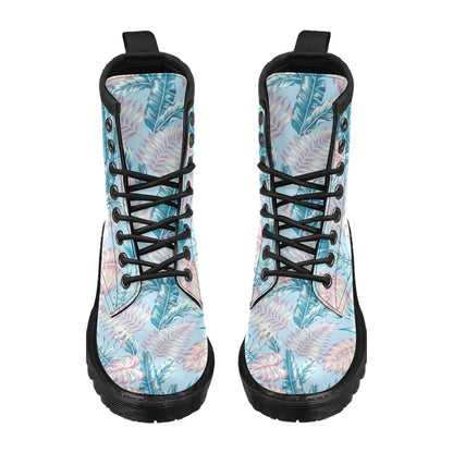 Tropical Flower Pattern Print Design TF01 Women's Boots
