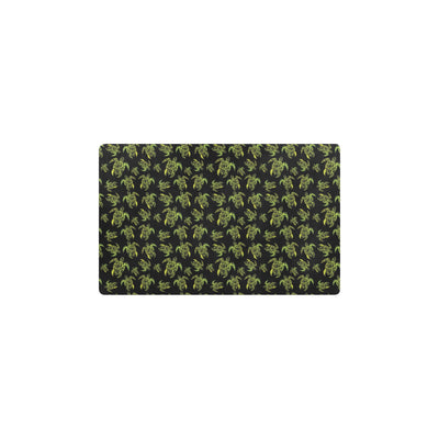 Green Tribal Turtle Polynesian Themed Kitchen Mat