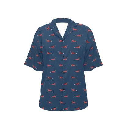 Shrimp Print Design LKS305 Women's Hawaiian Shirt