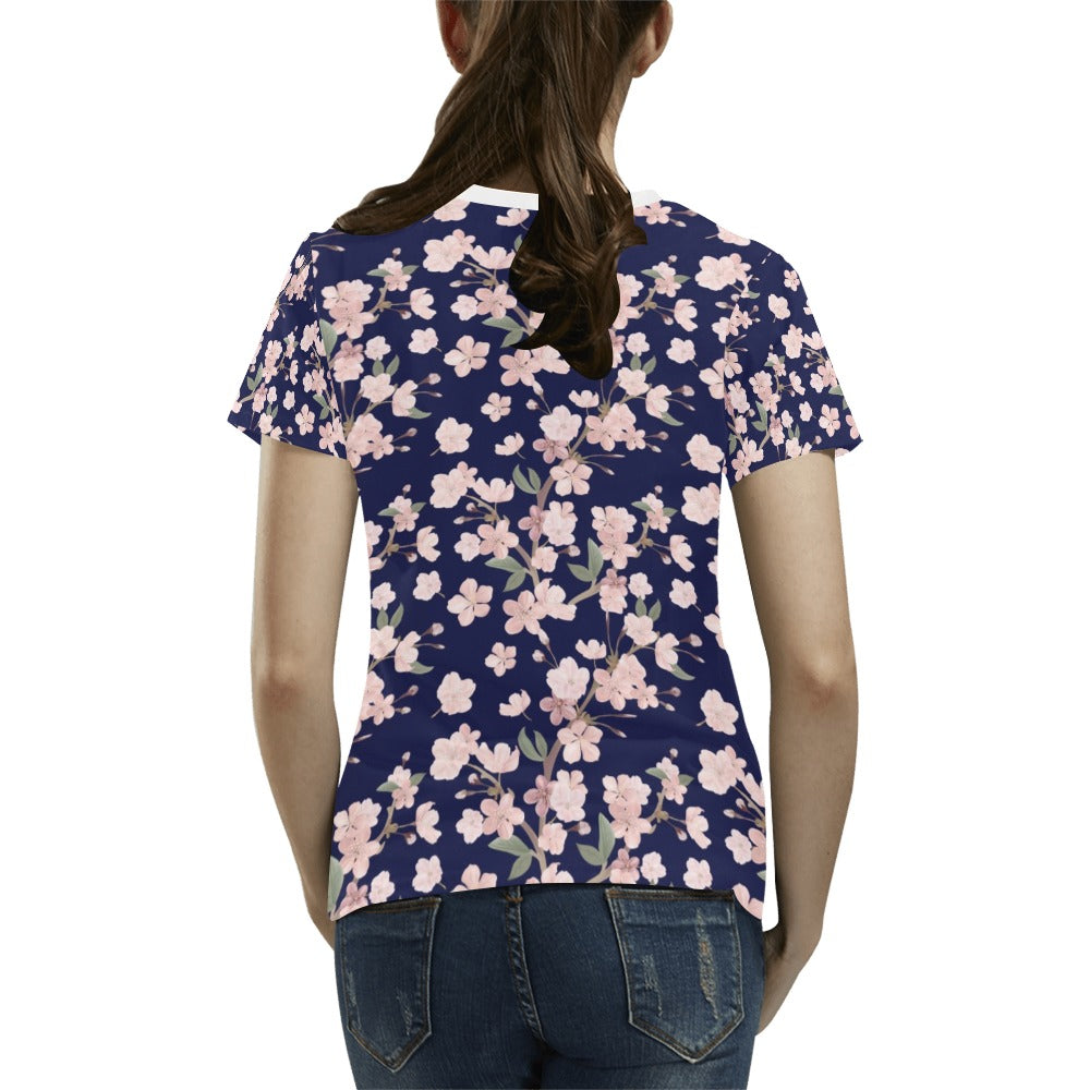 Sakura Print Design LKS301 Women's  T-shirt