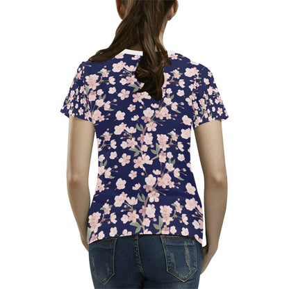 Sakura Print Design LKS301 Women's  T-shirt