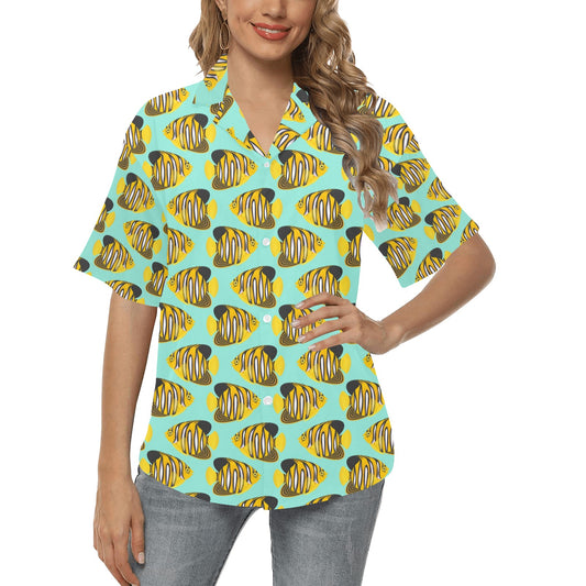 Angelfish Print Design LKS402 Women's Hawaiian Shirt
