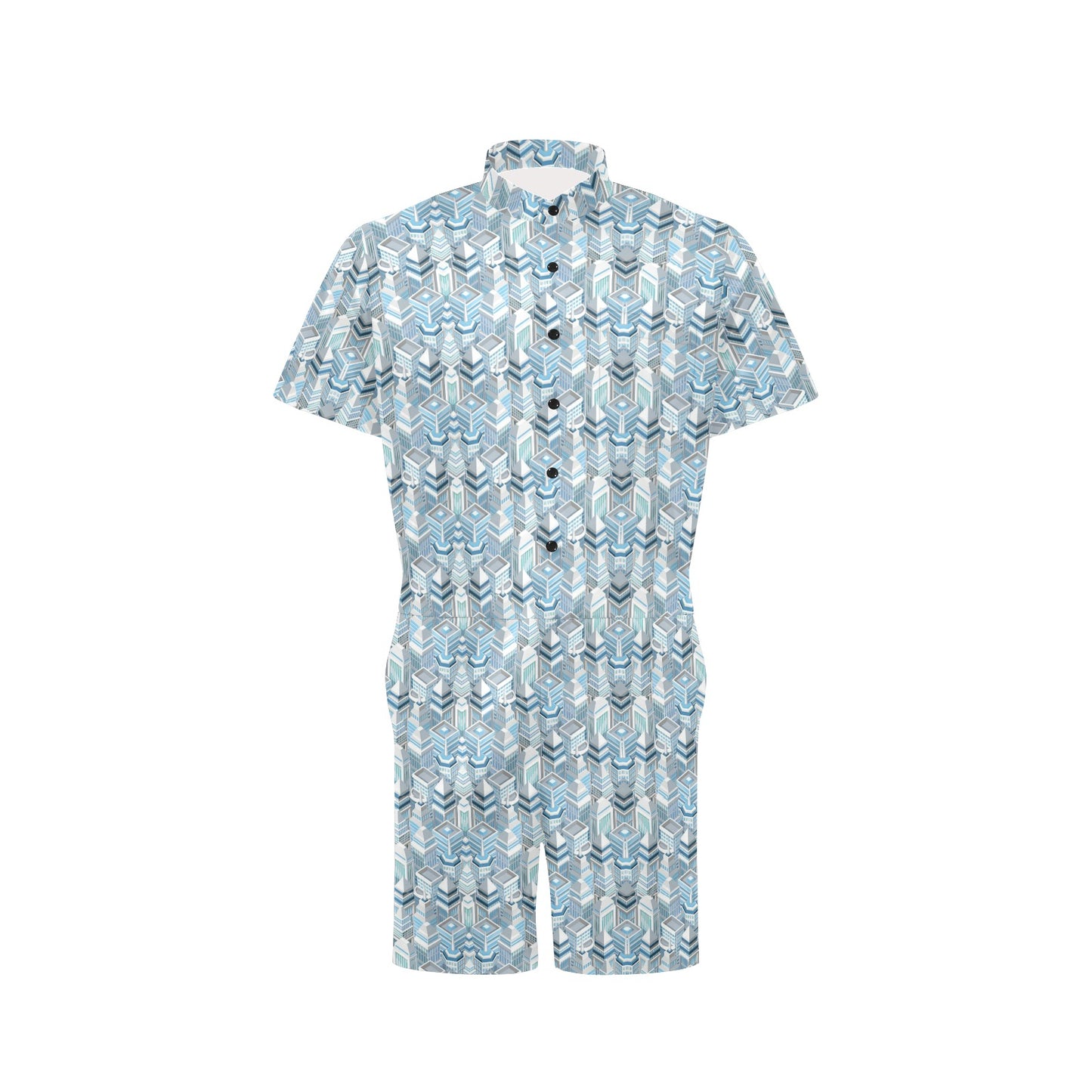 City Pattern Print Design 03 Men's Romper