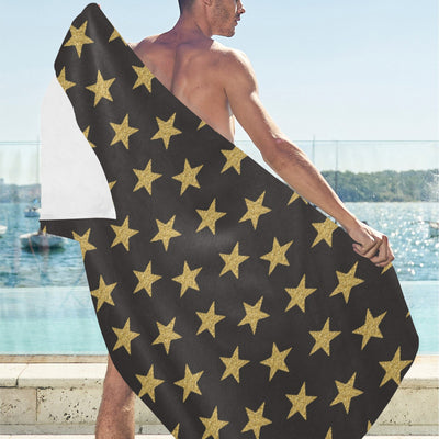 Star Gold Print Design LKS302 Beach Towel 32" x 71"