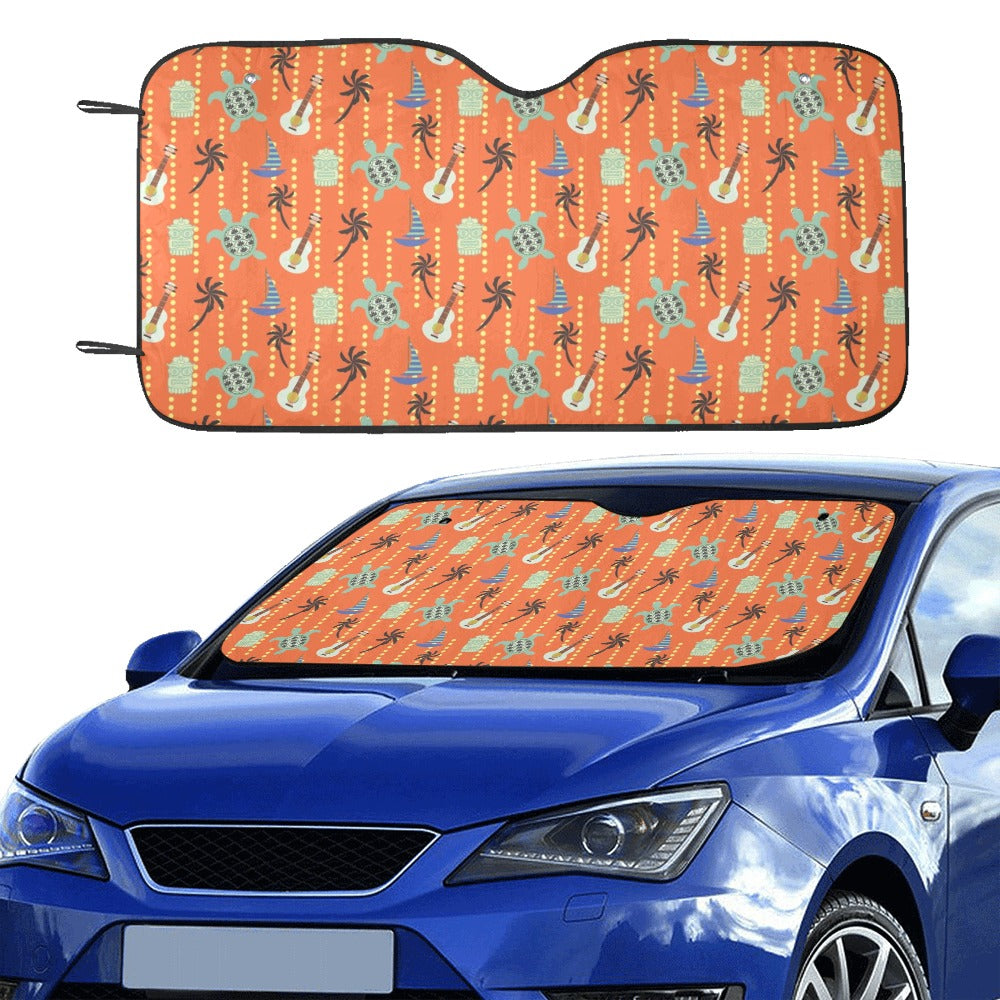 Ukulele Print Design LKS402 Car front Windshield Sun Shade