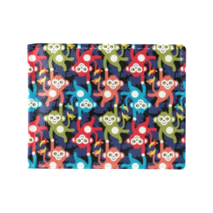 Monkey Colorful Design Themed Print Men's ID Card Wallet