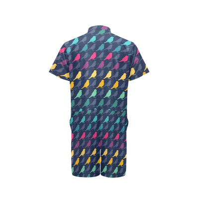 Birds Pattern Print Design 01 Men's Romper