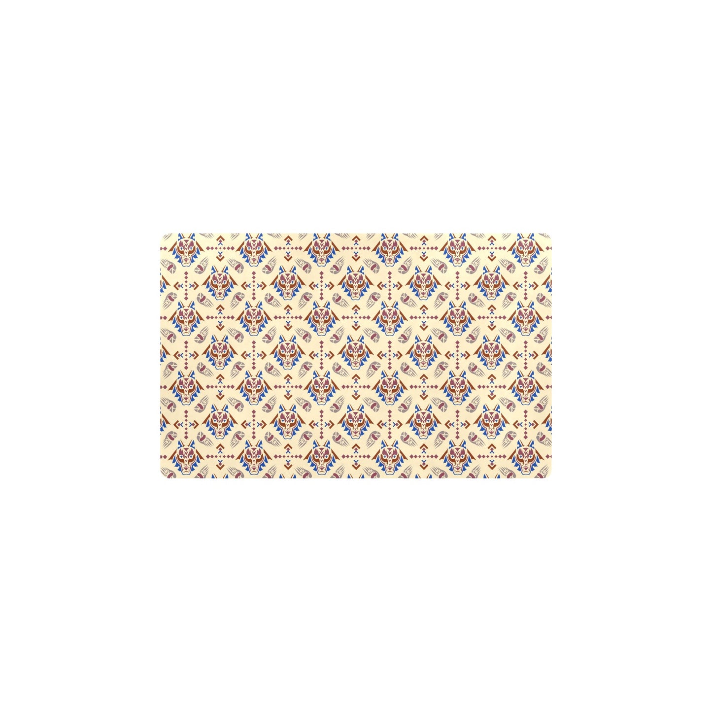 Aztec Wolf Pattern Print Design 03 Kitchen Mat