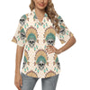 Indian Skull Pattern Women's Hawaiian Shirt