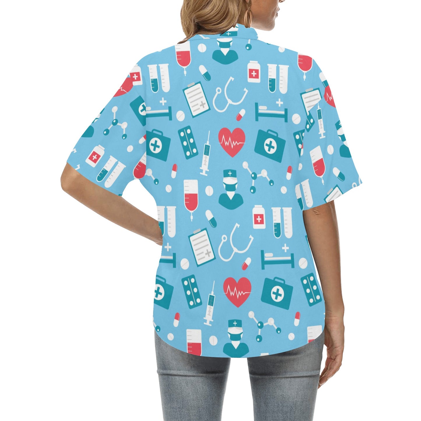 Nurse Pattern Print Design A03 Women's Hawaiian Shirt