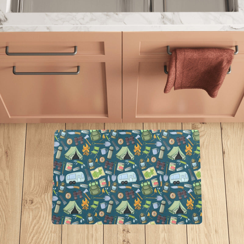 Camping Pattern Print Design 02 Kitchen Mat