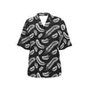 Feather Black White Design Print Women's Hawaiian Shirt