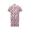 Peace Sign Patchwork Design Print Men's Romper