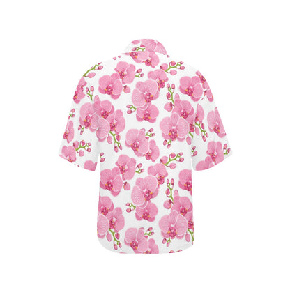 Orchid Pink Pattern Print Design OR07 Women's Hawaiian Shirt