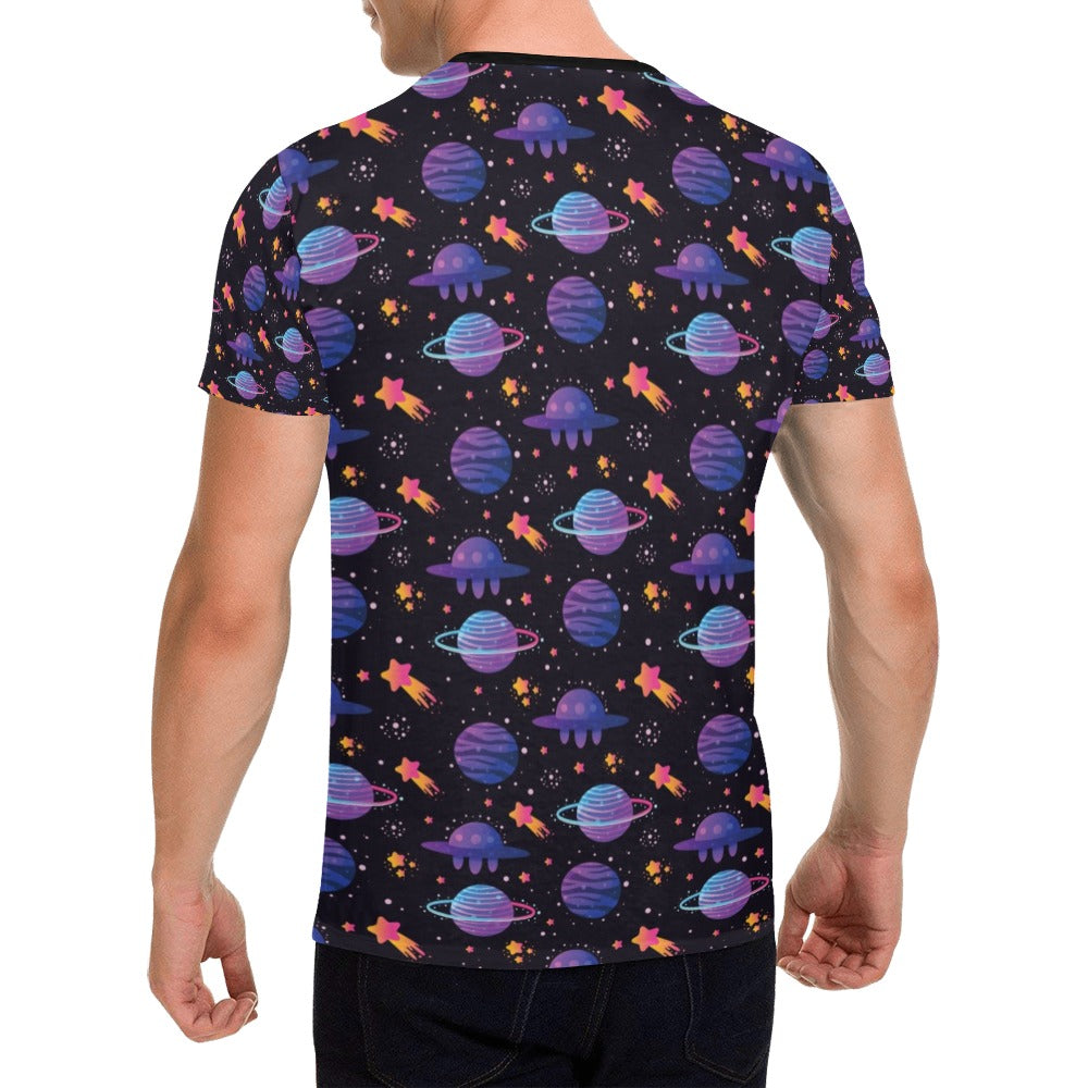 UFO Star Galaxy Print Design LKS308 Men's All Over Print T-shirt