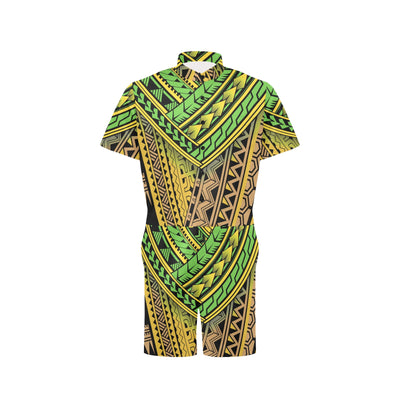 Polynesian Tribal Color Men's Romper