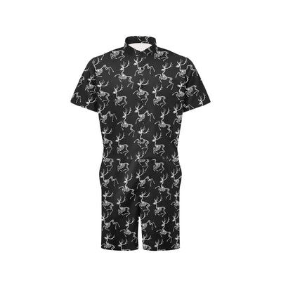 Deer Skeleton Print Pattern Men's Romper