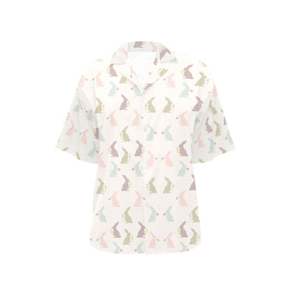 Bunny Pattern Print Design 05 Women's Hawaiian Shirt