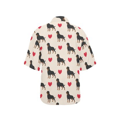 Rottweiler Pattern Print Design A02 Women's Hawaiian Shirt