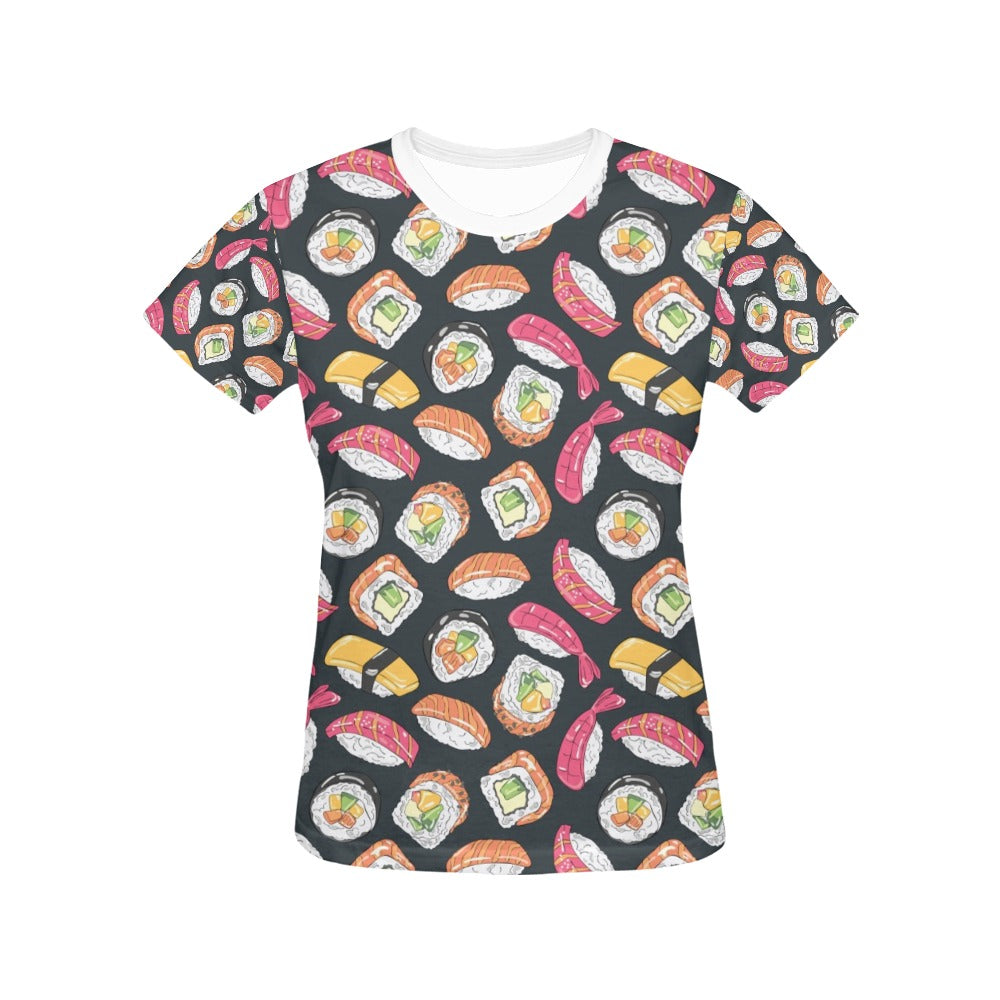 Sushi Print Design LKS306 Women's  T-shirt