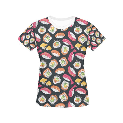 Sushi Print Design LKS306 Women's  T-shirt