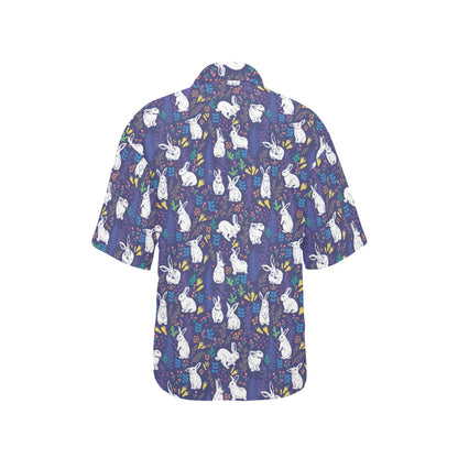Bunny Pattern Print Design 01 Women's Hawaiian Shirt