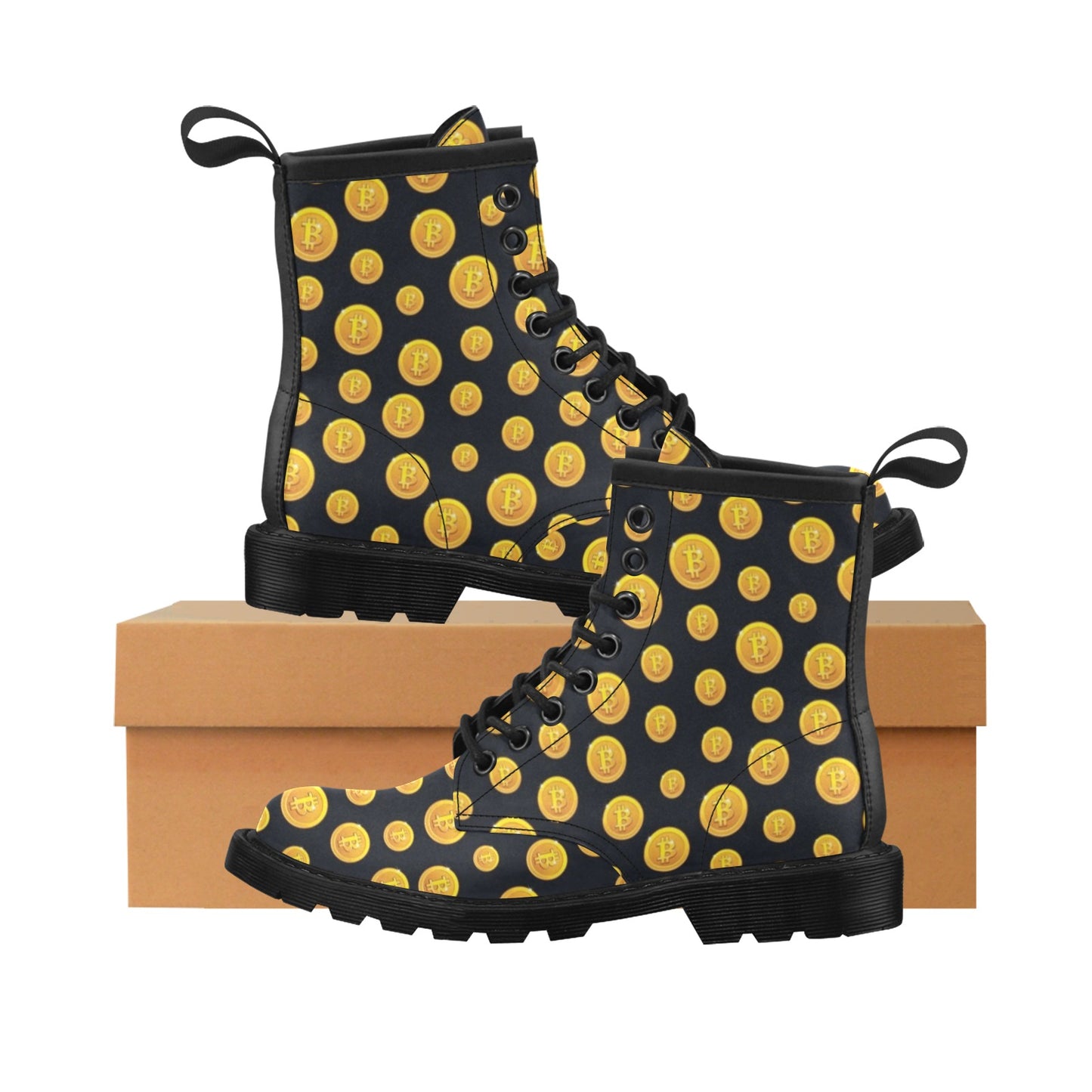 Bitcoin Pattern Print Design DO04 Women's Boots