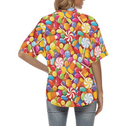 Candy Pattern Print Design 02 Women's Hawaiian Shirt