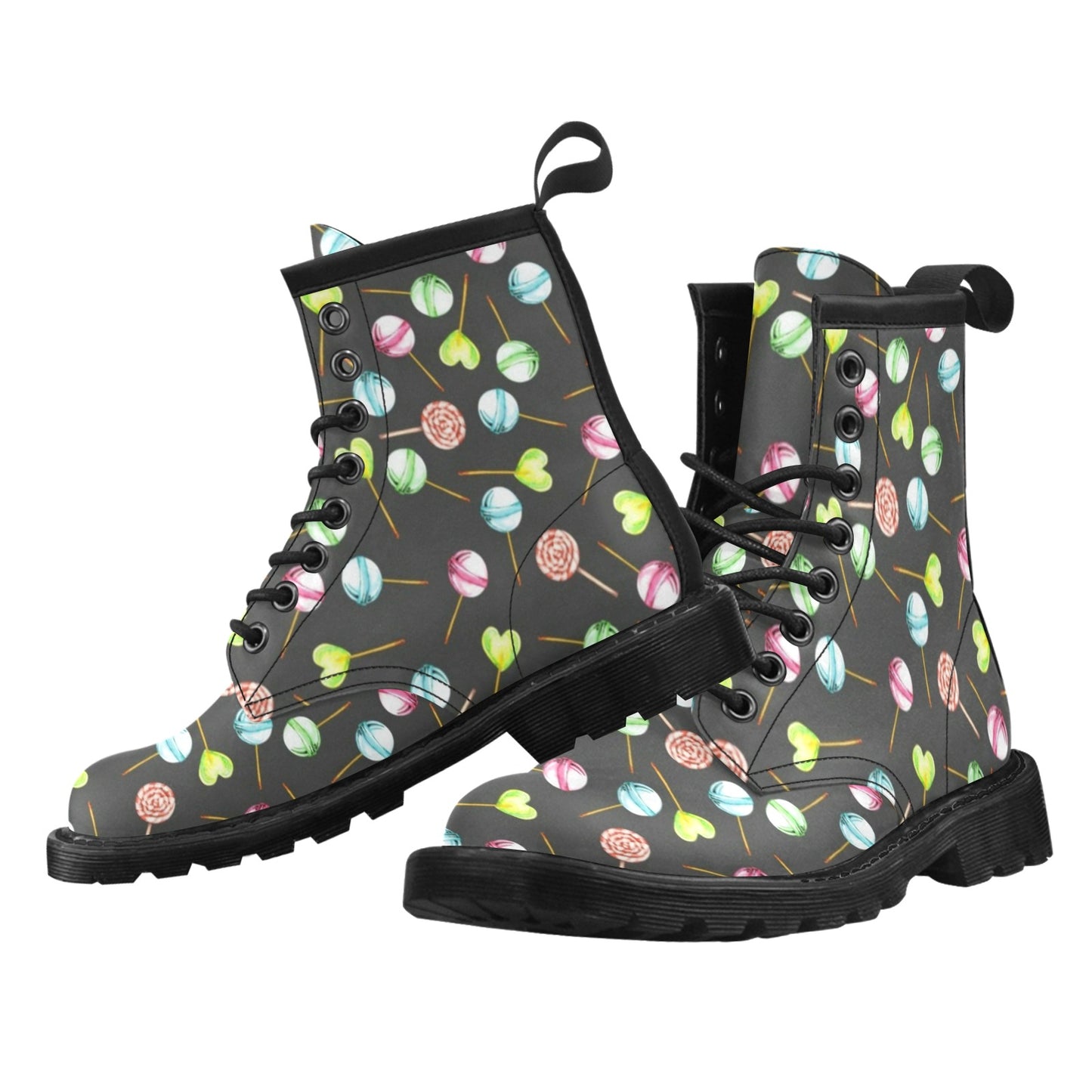 Lollipop Pattern Print Design LL02 Women's Boots