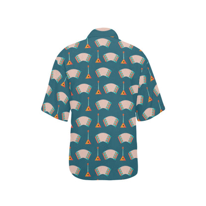 Accordion Print Design LKS402 Women's Hawaiian Shirt
