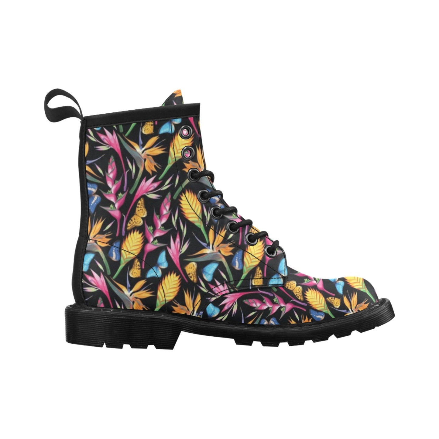 Tropical Flower Pattern Print Design TF016 Women's Boots