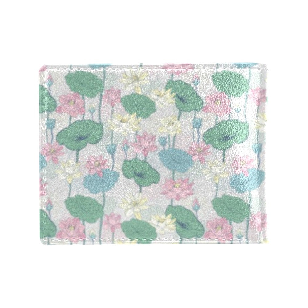 Water Lily Print Design LKS305 Men's ID Card Wallet