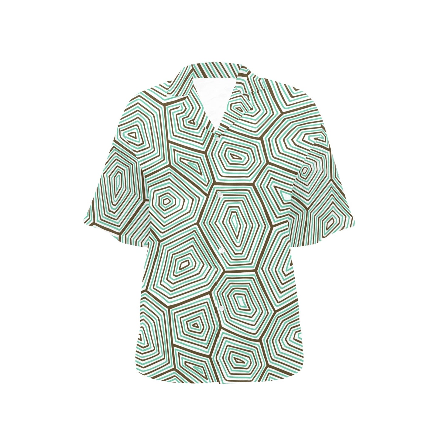 Sea Turtle Skin Print Women's Hawaiian Shirt