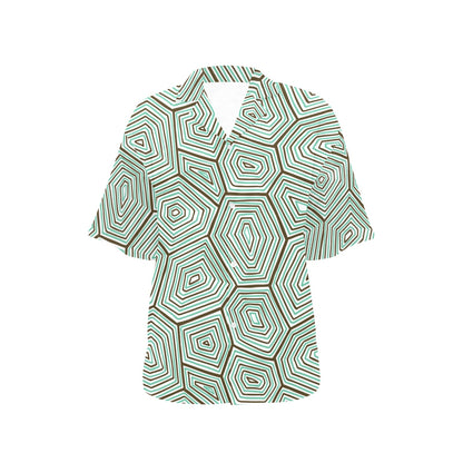 Sea Turtle Skin Print Women's Hawaiian Shirt
