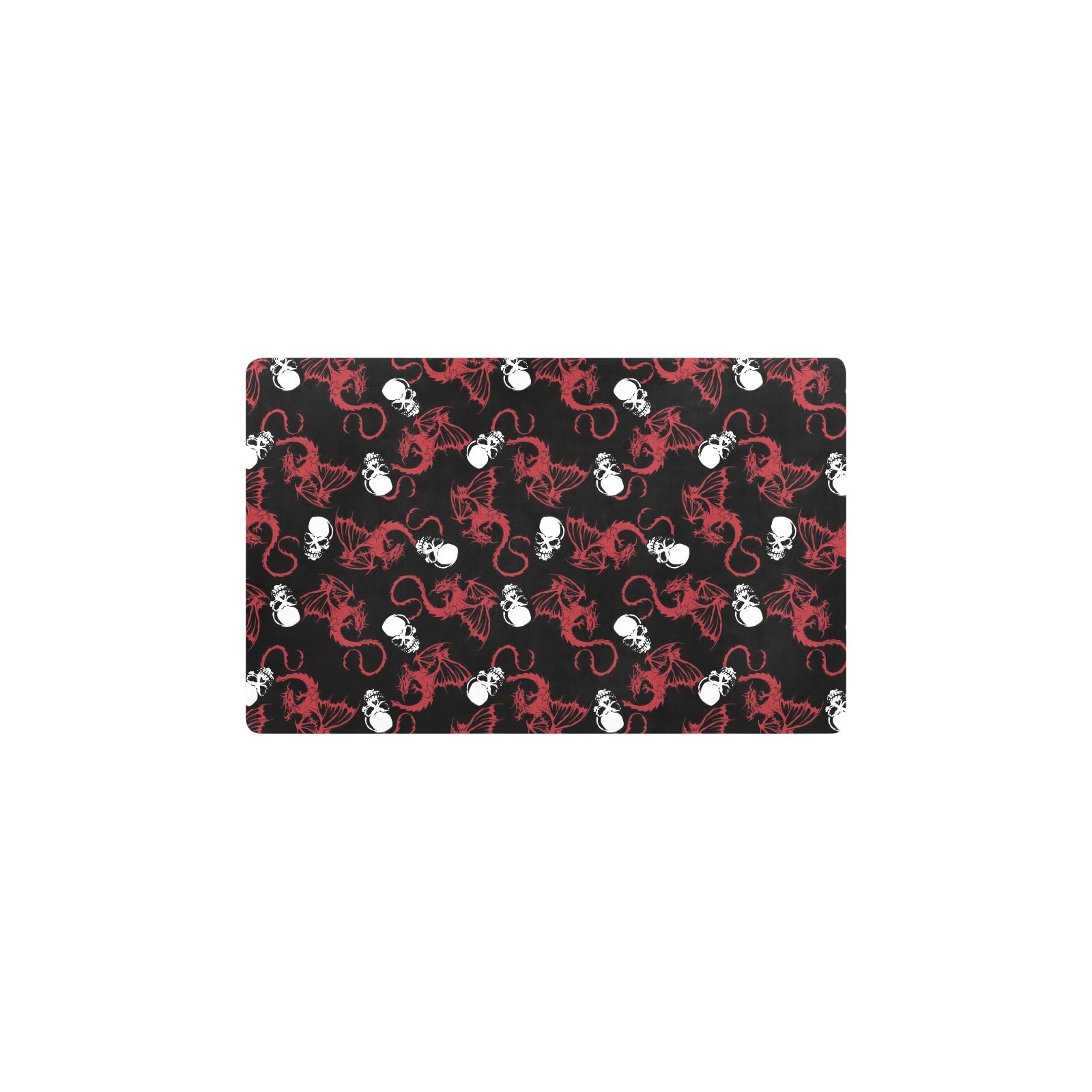 Skull With Red Dragon Print Design LKS304 Kitchen Mat