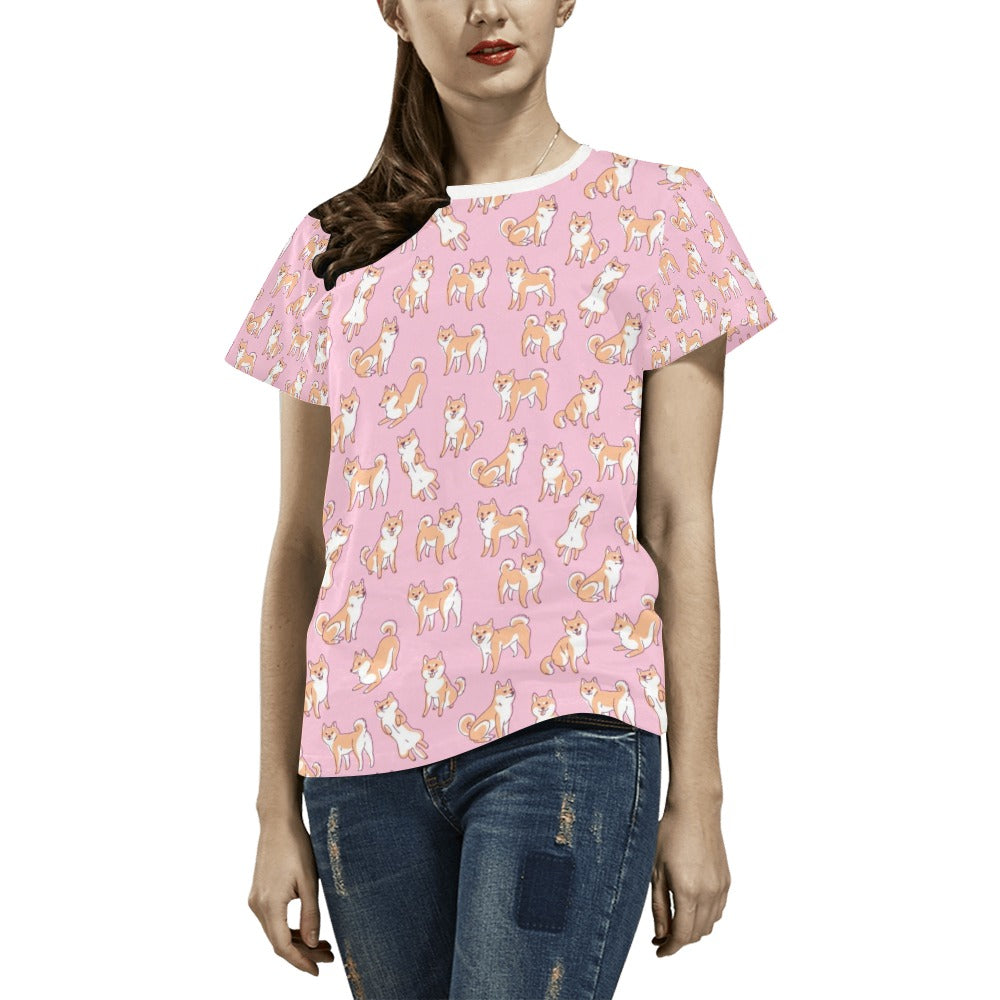Shiba Inu Print Design LKS303 Women's  T-shirt