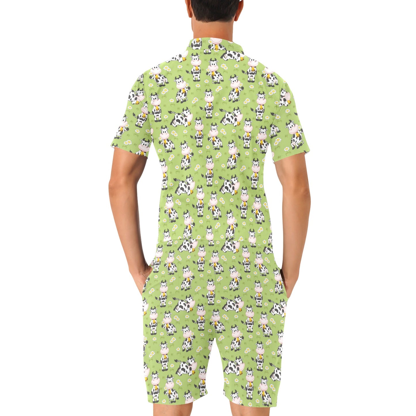 Cattle Print Design LKS401 Men's Romper