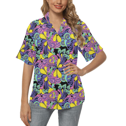 Trippy Print Design LKS305 Women's Hawaiian Shirt