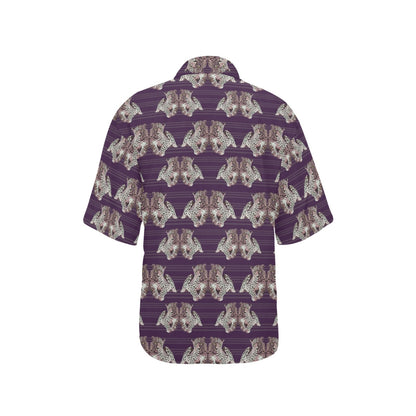 Leopard Pattern Print Design 01 Women's Hawaiian Shirt
