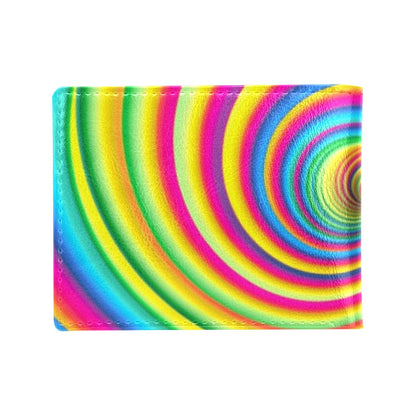 Vortex Twist Swirl Rainbow Design Men's ID Card Wallet