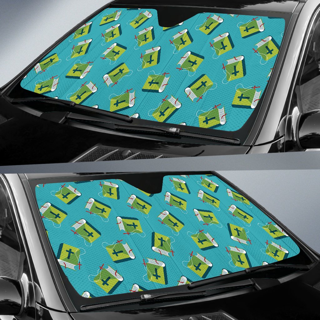 Bible Pattern Print Design 01 Car Sun Shade-JORJUNE.COM