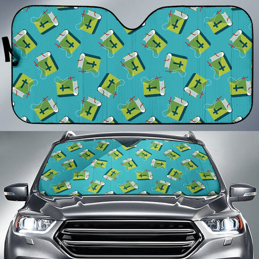 Bible Pattern Print Design 01 Car Sun Shade-JORJUNE.COM