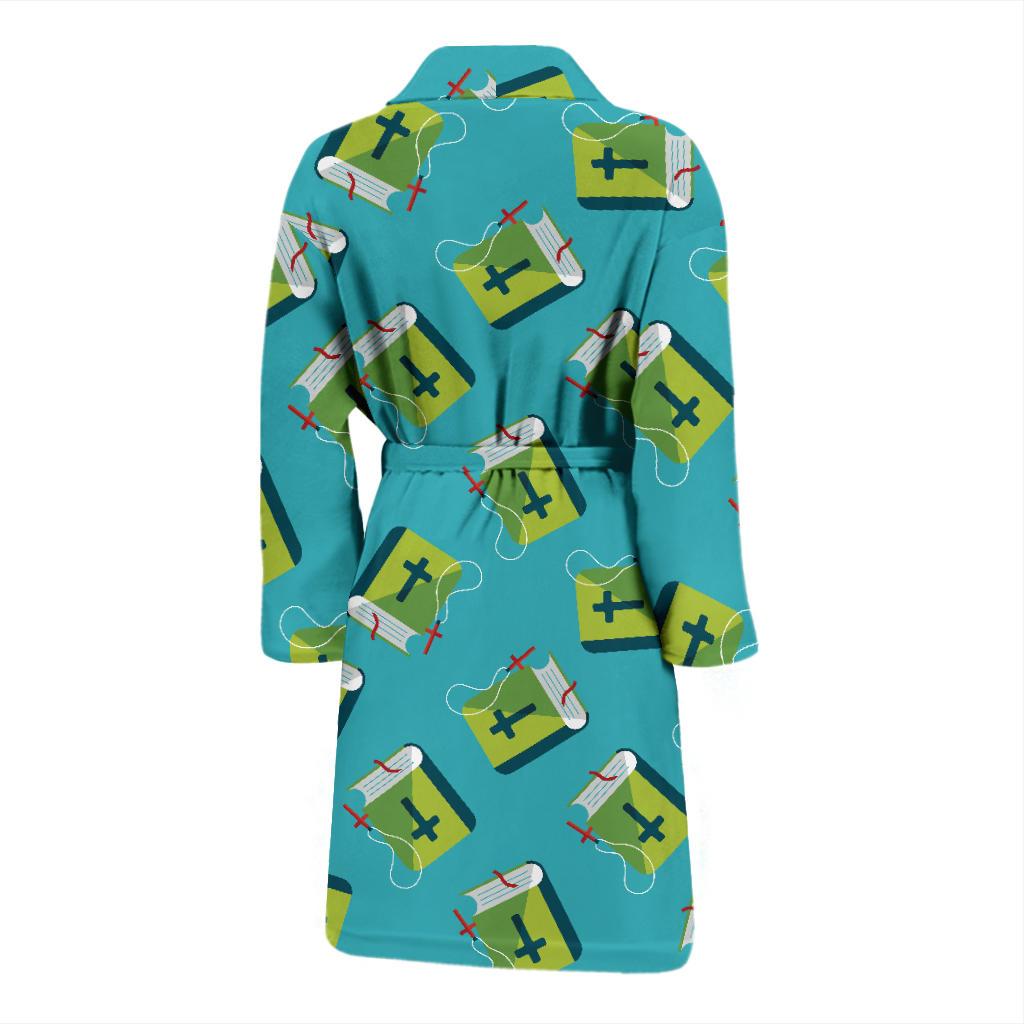 Bible Pattern Print Design 01 Men Bathrobe-JORJUNE.COM