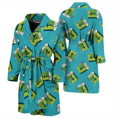 Bible Pattern Print Design 01 Men Bathrobe-JORJUNE.COM