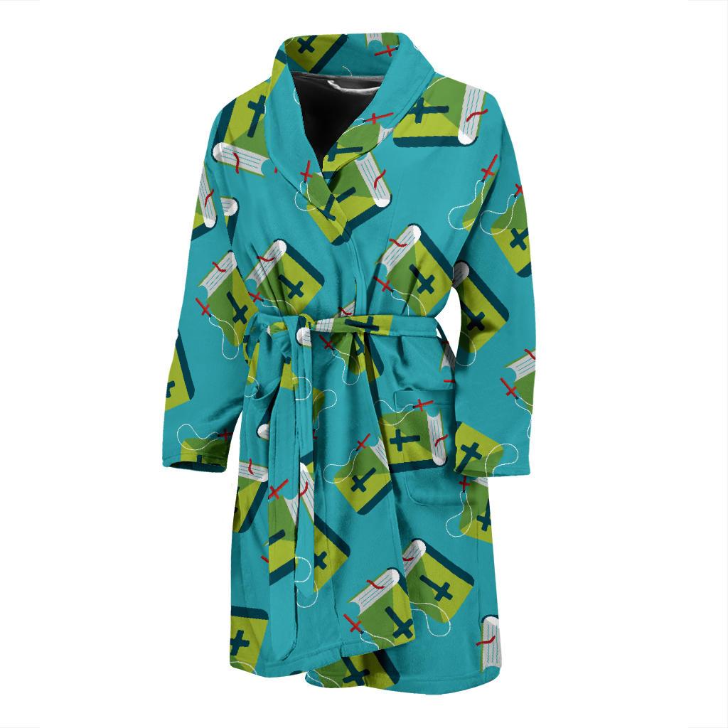 Bible Pattern Print Design 01 Men Bathrobe-JORJUNE.COM