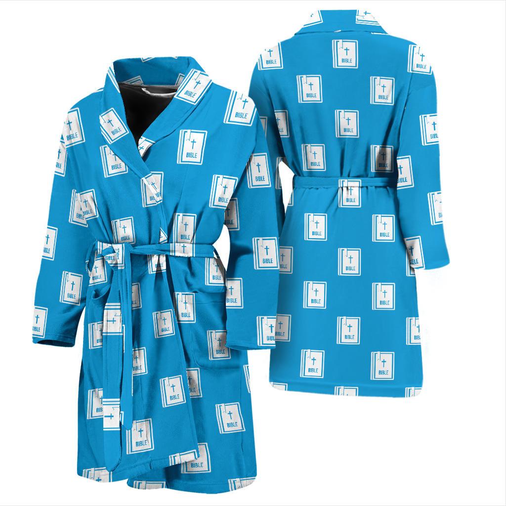 Bible Pattern Print Design 02 Men Bathrobe-JORJUNE.COM