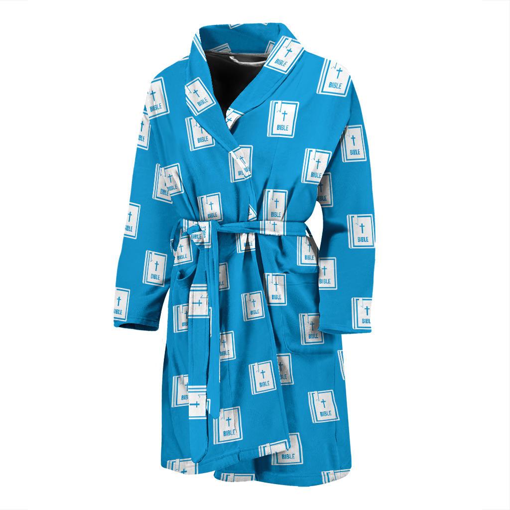Bible Pattern Print Design 02 Men Bathrobe-JORJUNE.COM
